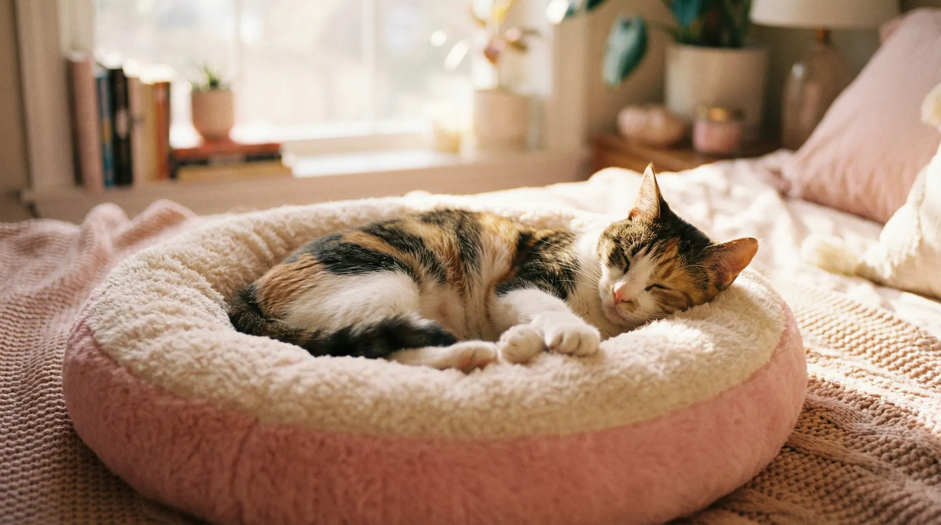 三花猫安静入睡 - 梦幻西游彩虹